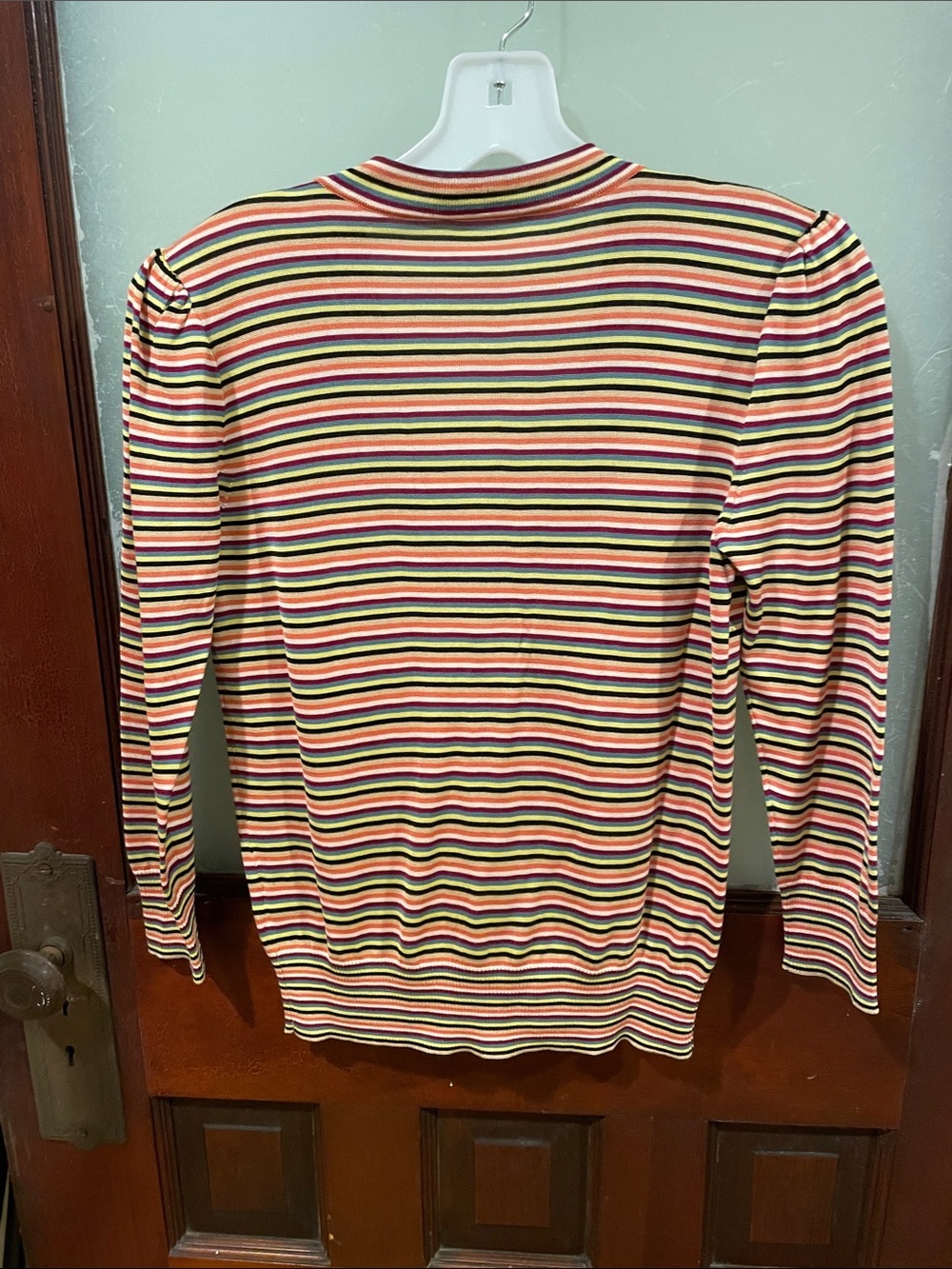 The Limited Multistripe Cardigan in Yellow, Red, Blue and Green - Picture 3 of 5